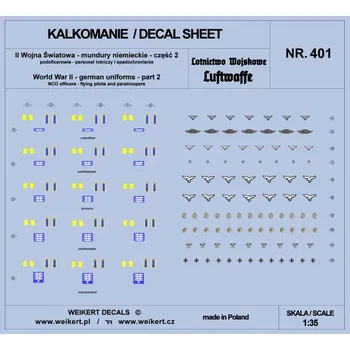 Plastikový model Weikert decals 1/35 German Uniforms WWII - Luftwaffe, part 2