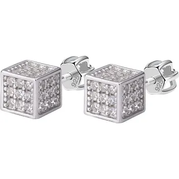 Módní doplněk Stříbrné šroubovací náušnice kostičky