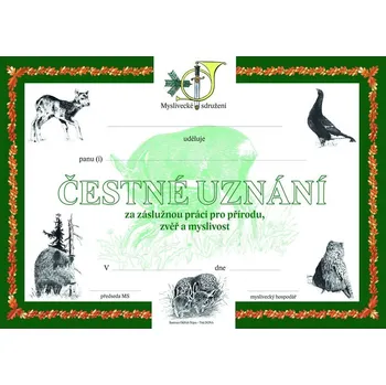 Kalendář Pasovací list - čestné uznání