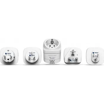 Travel Blue Set cestovních adaptérů s integrovanou USB nabíječkou Evropa-svět