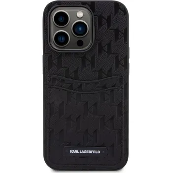 Pouzdro na mobilní telefon Pouzdro Karl Lagerfeld (KLHCP14XSAKLHPPK) Saffiano Monogram Card Slot pro Apple iPhone 14 Pro MAX černé