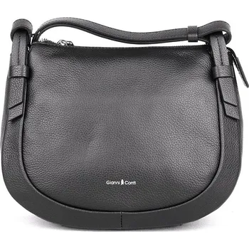 Kabelka Malá/střední černá kožená crossbody kabelka Gianni Conti 903