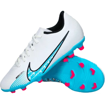 Míčový sport NIKE JR Vapor 15 Club FG/MG bílé/tyrkysové