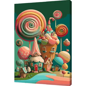 Malování podle čísel - Cukrové domy Velikost: 40x60cm, Rámování: Pouze srolované plátno