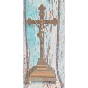 Stojací lampa Stojací stříbrný kříž Ježíš Kristus