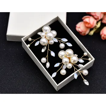 B-TOP Perlová spona na boty White Pearls