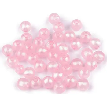 Korálek Plastové korálky perleťový AB frost efekt Ø8 mm