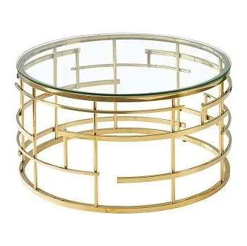 Konferenční stolek Konferenční stolek sklo/zlatá LIVIA 80