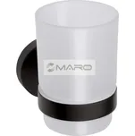 Bemeta Dark Držák sklenky na kartáčky, mosaz, sklo matné / černá, 104110010