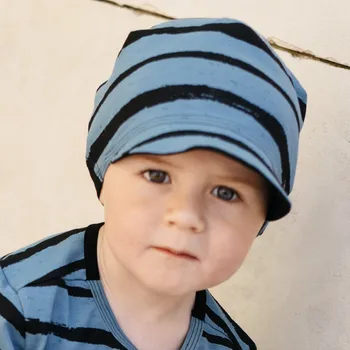 Kšiltovka modrá pruhovaná bavlněná kšiltovka