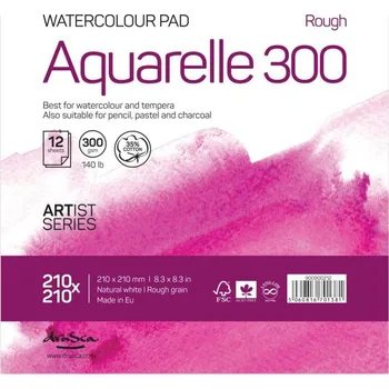 Drasca Art EOOD Skicák Aquarelle Rough 300 přírodní bílý (300g/m2, 12 listů) 21x21cm