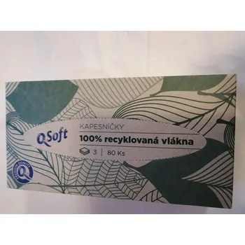 Papírový kapesník Q Soft papírové kapesníčky recyklované 3-vrstvé 80 ks