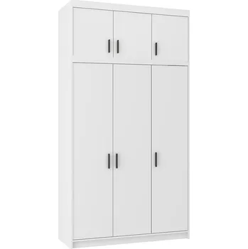 Šatní skříň Šatní skříň ELENA 3D + nástavec | 133 cm | bílá
