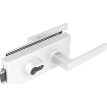 Dveřní kování TI - ZÁMEK na sklo s klikou SONIA 4015 - PZ kování na sklo PZ otvor WS - Bílá matná (152)