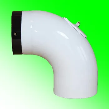 Kouřovod MULDENTHALER koleno hladké ø 150 mm; 90°, čisticí, WHE (bílý smalt)