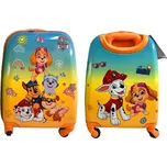 Dětský kufr vysoký na kolečkách oranžový, tlapková patrola