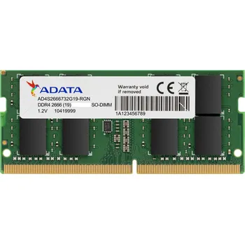 Operační paměť ADATA Adata/SO-DIMM DDR4/4GB/2666MHz/CL19/1x4GB AD4S26664G19-SGN