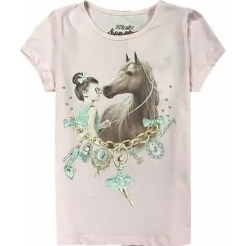 Dívčí tričko Dívčí triko Kugo S3002 - světle růžová Barva: Světle růžová, Velikost: 104