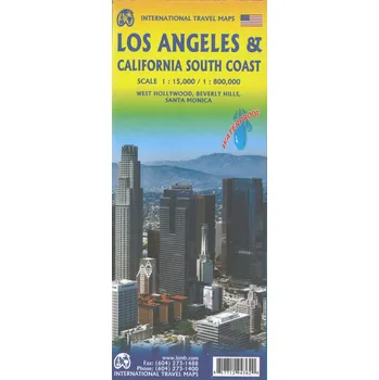 ITMB Publishing plán Los Angeles, Southern California 1:15 t.,1:800 t. voděodol