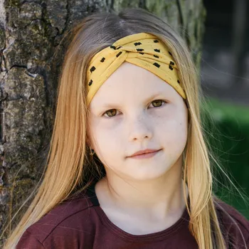 Čelenka hořčicová bavlněná čelenka s potiskem