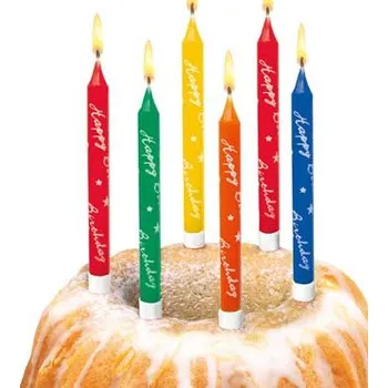 Dortová svíčka Dortové svíčky se stojánky Herlitz Happy Birthday 10ks