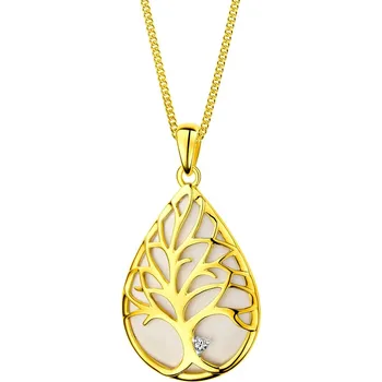 Přívěsek Přívěsek ze žlutého a bílého zlata s briliantem - strom - 0,008 ct - ryzost 585 - 220.439