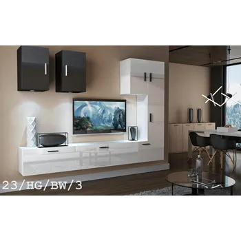 Obývací stěna Ral Obývací stěna Sia 1 -Bílo/černý lesk