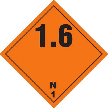 Značení Značka Výbušné látky a předměty podtř. 1.6, samolepicí fólie, 250 × 250 mm