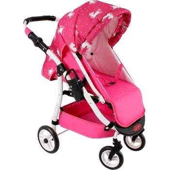 Kočárek pro panenku Jasmine Kids Sport 23 růžový/jednorožec