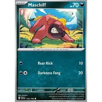 Volný čas Pokémon SV1en 135/198 Maschiff - Scarlet & Violet Stav: Near Mint, Verze: NORMAL