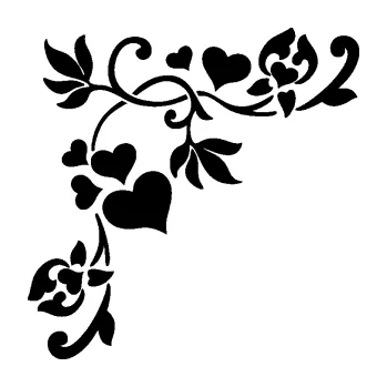 Samolepící dekorace SAMOLEPKA Květina dekor 042 levá rohová se srdíčky (01 - černá) NA AUTO, NÁLEPKA, FÓLIE, POLEP, TUNING, VLASTNÍ TEXT, TISK, AUTOSAMOLEPKY.cz, POLEPY, OBRÁZEK, LOGO, SAMOLEPKY