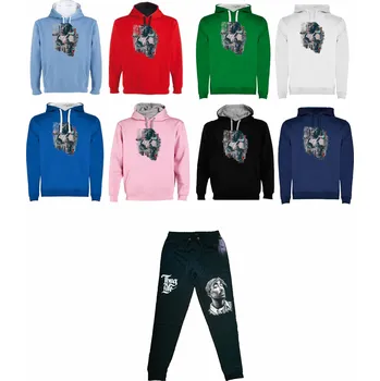 Makaveli Tepláková souprava gangsta Tupac Barva: Nebesky modrá/Světle modrá, Velikost: XS - 158/164 - 12/14let