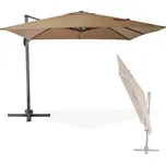 DEMA Alu závěsný slunečník čtvercový 300x300 cm Verona, khaki
