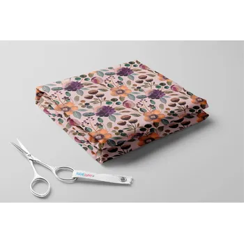 Softshell zimní, Fialové květiny Barva: Starorůžová