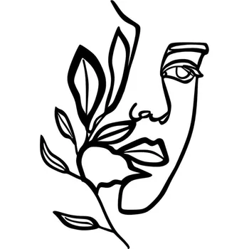 Nástěnná dekorace Woman Face černá