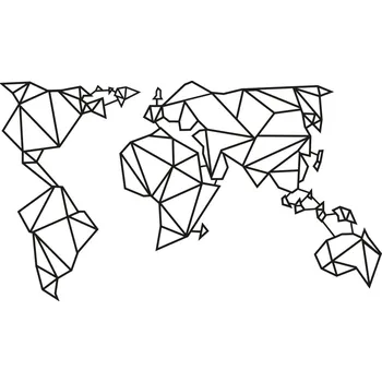 Nástěnná dekorace World Map III černá