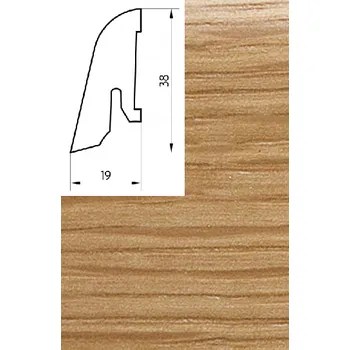 soklová lišta lišta soklová Dub lak SL40 Pedross rozměr 38x19 (cena za tyč)