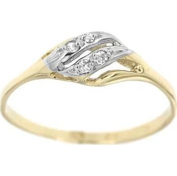 Prsten Zlatnictví U Kostela Zlatý dámský prsten s bílými kamínky 68ž 52 3618-21248593
