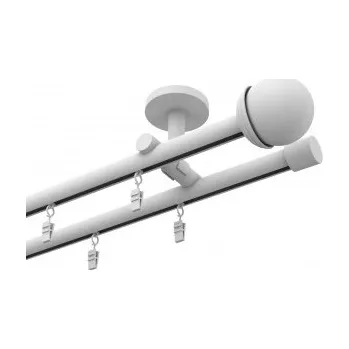 Profilová hliníková garnýž stropní dvojitá Elegant bílá Todi Max