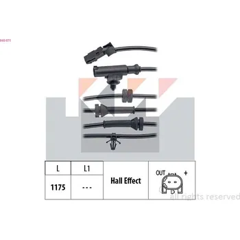 Přislušenství brzdového systému Snímač, počet otáček kol KW 460 071