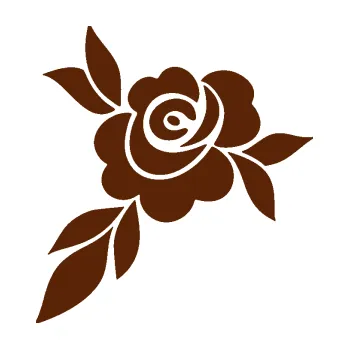 Samolepící dekorace SAMOLEPKA Květina dekor 043 levá květ růže s listy (15 - hnědá) NA AUTO, NÁLEPKA, FÓLIE, POLEP, TUNING, VLASTNÍ TEXT, TISK, AUTOSAMOLEPKY.cz, POLEPY, OBRÁZEK, LOGO, SAMOLEPKY