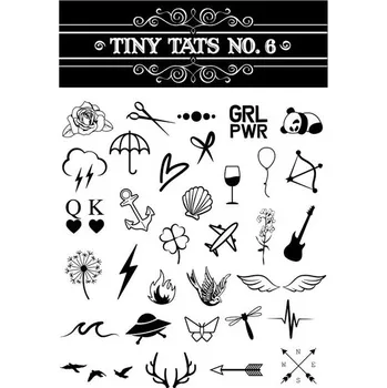 Odstranitelné tetování Černobílé tetovačky - sada 6