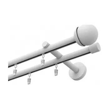 Garnýž Profilová hliníková garnýž dvojitá Elegant bílá Todi Max