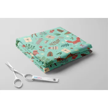 Fleece antipilling, Vánoční zvířátka Barva: Světlý mentol