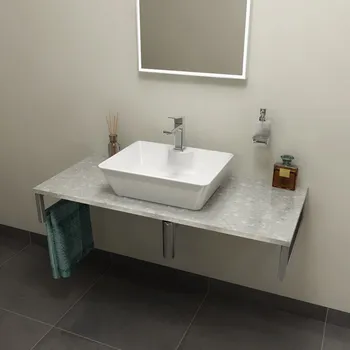 Deska pod umyvadlo SAPHO OLIVER deska 100x2x50cm, technický mramor, Fior di pesco