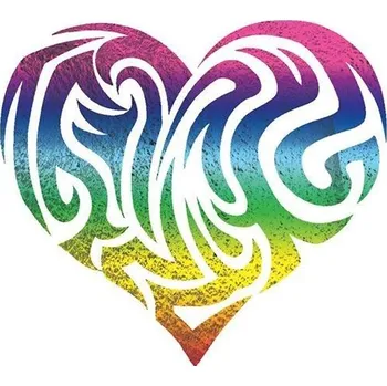 Odstranitelné tetování Metalické duhové srdce - nalepovací tetování