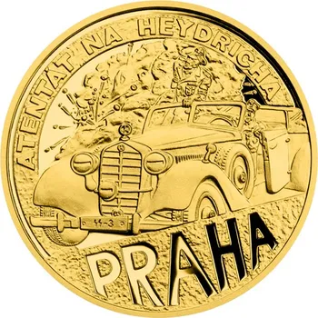 Česká mincovna Operace Anthropoid Atentát na Heydricha 1/4 oz 2022 zlatá mince Proof 7,78 g