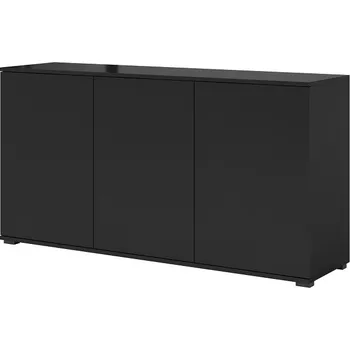 Komoda Třídvéřová komoda Logan 3D - plastové nohy - černá