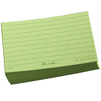 Sada pera s tužkou Rite in the Rain Index Card, jednotlivé lístky - zelené