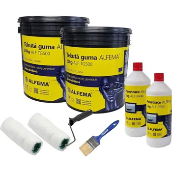 Stavebniny Sada na 25-40m2 - Tekutá guma ALFEMA TG500 bordó 40 kg (hydroizolace Tekutá guma)